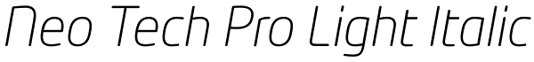 Neo Tech Pro Light Italic Font