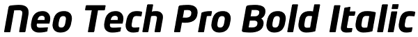 Neo Tech Pro Bold Italic Font