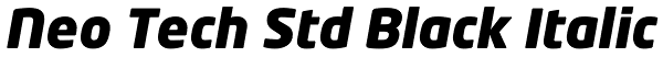 Neo Tech Std Black Italic Font