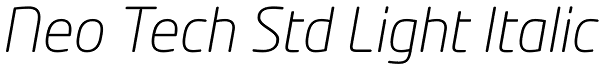 Neo Tech Std Light Italic Font