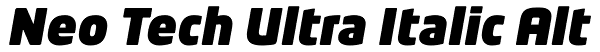 Neo Tech Ultra Italic Alt Font