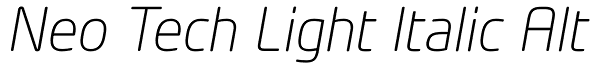 Neo Tech Light Italic Alt Font