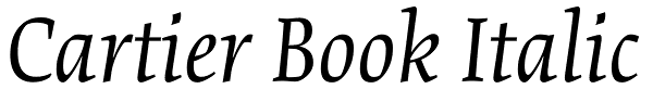 Cartier Book Italic Font