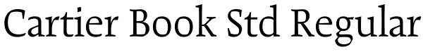 Cartier Book Std Regular Font