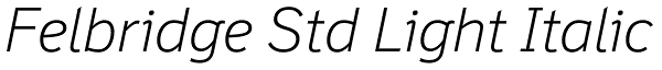 Felbridge Std Light Italic Font