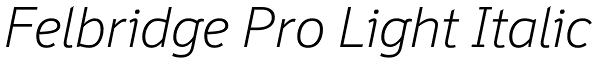 Felbridge Pro Light Italic Font