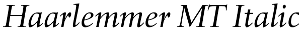 Haarlemmer MT Italic Font