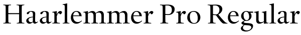 Haarlemmer Pro Regular Font