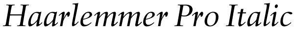 Haarlemmer Pro Italic Font