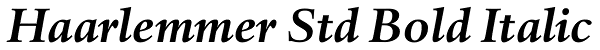 Haarlemmer Std Bold Italic Font