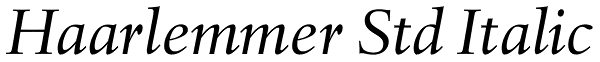 Haarlemmer Std Italic Font