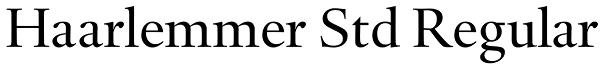 Haarlemmer Std Regular Font