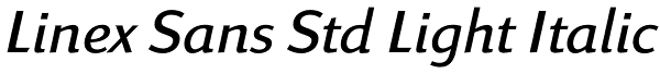 Linex Sans Std Light Italic Font