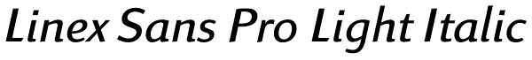 Linex Sans Pro Light Italic Font