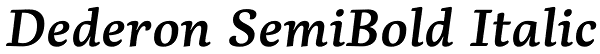 Dederon SemiBold Italic Font