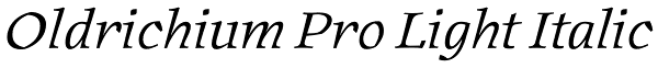 Oldrichium Pro Light Italic Font