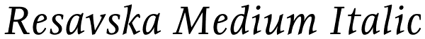 Resavska Medium Italic Font