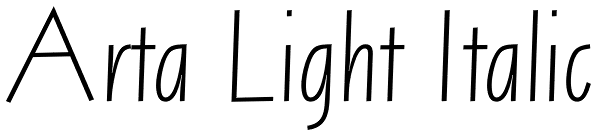 Arta Light Italic Font