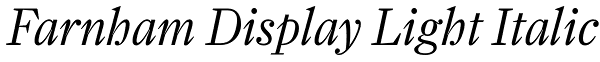 Farnham Display Light Italic Font