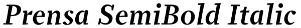 Prensa SemiBold Italic Font