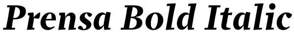 Prensa Bold Italic Font