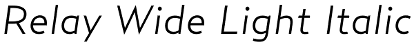 Relay Wide Light Italic Font