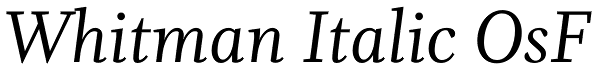 Whitman Italic OsF Font