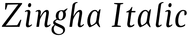 Zingha Italic Font