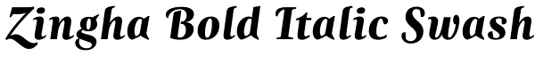 Zingha Bold Italic Swash Font