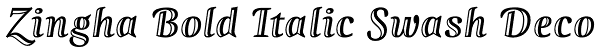 Zingha Bold Italic Swash Deco Font