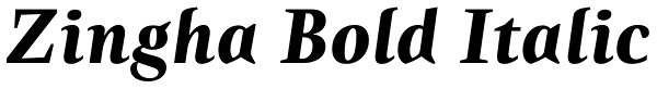 Zingha Bold Italic Font