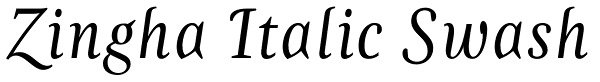 Zingha Italic Swash Font