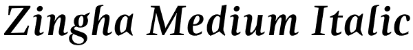 Zingha Medium Italic Font