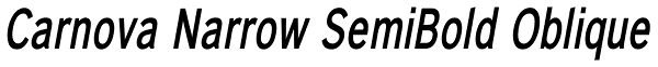 Carnova Narrow SemiBold Oblique Font