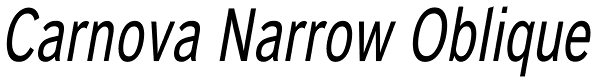 Carnova Narrow Oblique Font