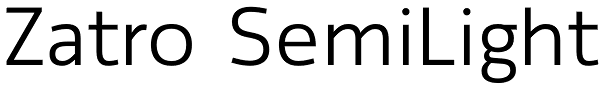 Zatro SemiLight Font