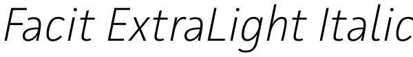 Facit ExtraLight Italic Font