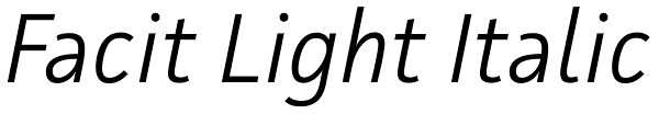 Facit Light Italic Font