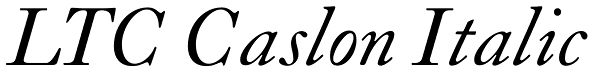 LTC Caslon Italic Font