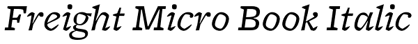 Freight Micro Book Italic Font