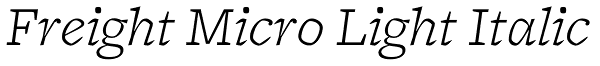 Freight Micro Light Italic Font