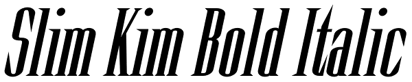 Slim Kim Bold Italic Font