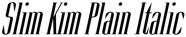 Slim Kim Plain Italic Font