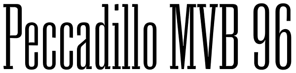 Peccadillo MVB 96 Font