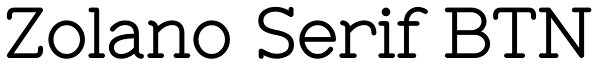 Zolano Serif BTN Font