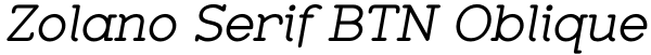 Zolano Serif BTN Oblique Font