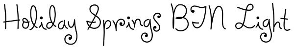 Holiday Springs BTN Light Font