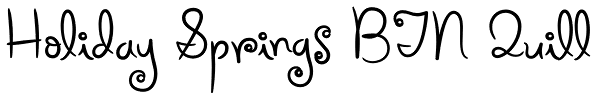 Holiday Springs BTN Quill Font