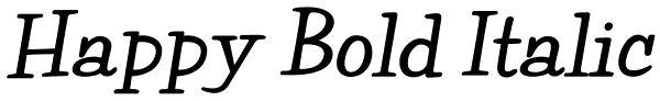 Happy Bold Italic Font