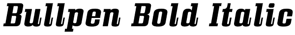 Bullpen Bold Italic Font